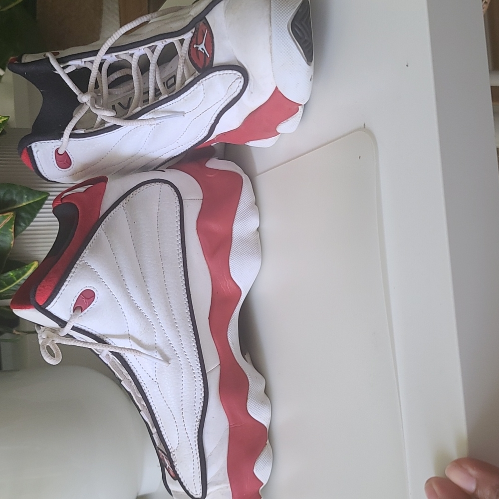 White, Red, and black Jordan's